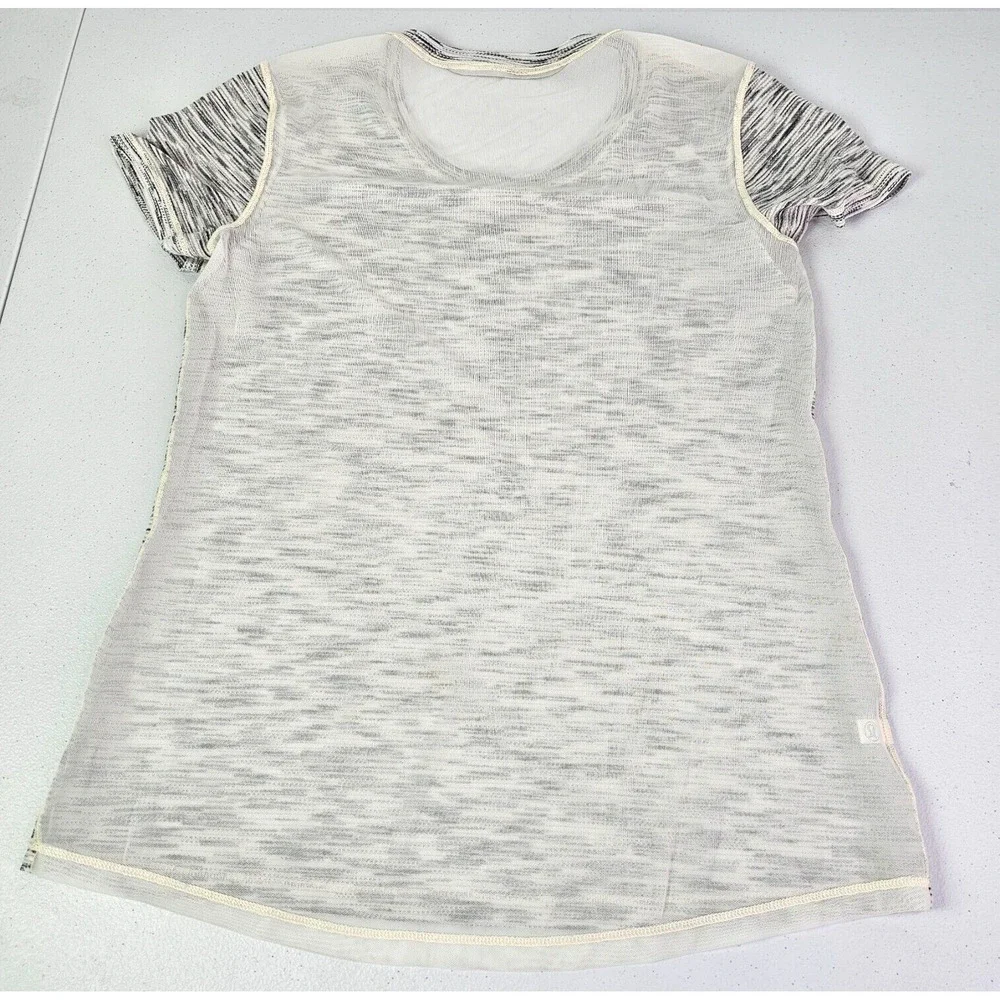Lululemon Women's M Multicolor Stripe Beat The Heat Short Sleeve Mesh Back Shirt - Picture 13 of 13